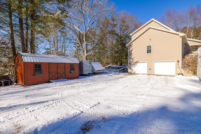 view of snow covered exterior