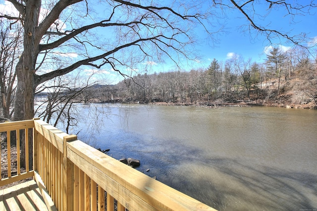 exterior space featuring a water view