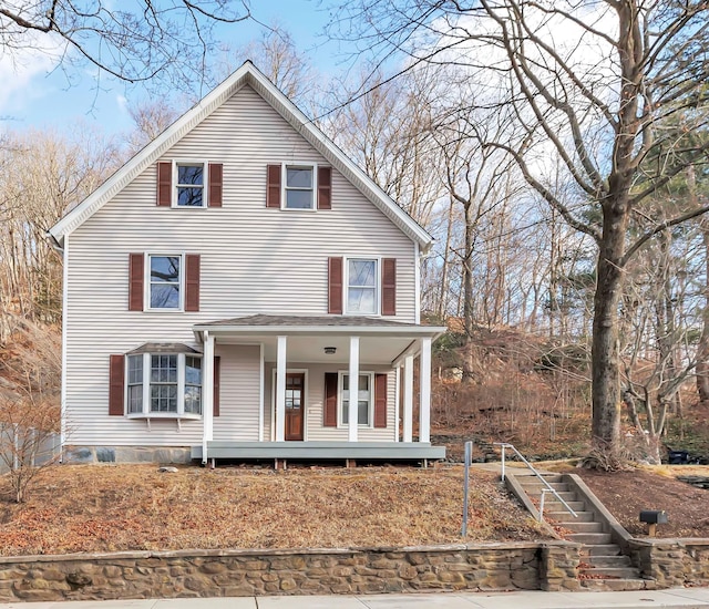 front facade with covered porch