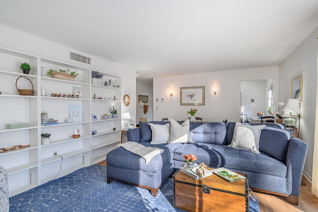 living room with hardwood / wood-style flooring