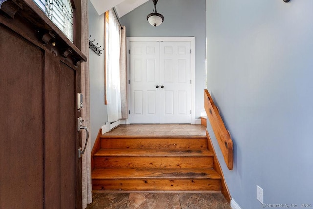 interior space with lofted ceiling