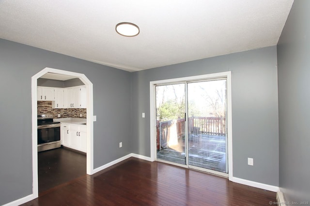 interior space featuring dark hardwood / wood-style floors