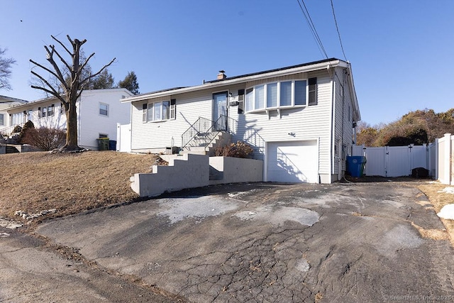 view of front of house with a garage