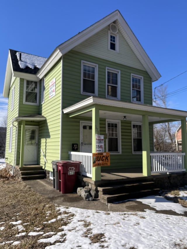 view of front of house featuring covered porch