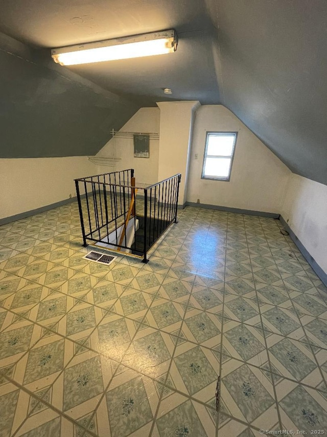 bonus room with lofted ceiling