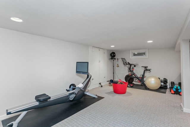 exercise area with carpet