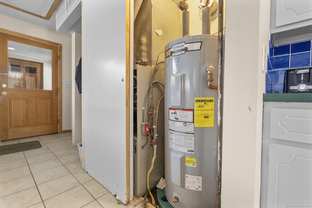 utility room with water heater