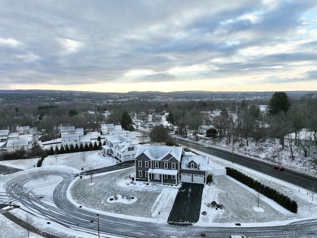 view of snowy aerial view