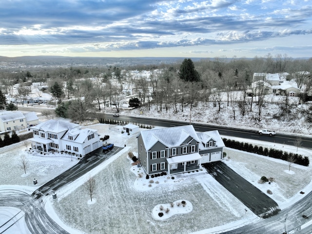 view of snowy aerial view