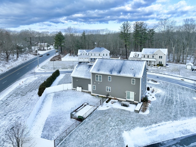 view of snowy aerial view