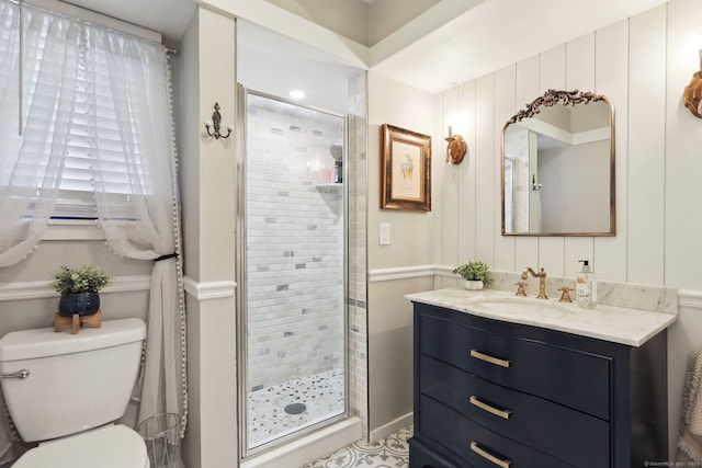 957A Heritage Vlg, Southbury, CT 06488 - bathroom featuring a stall shower, vanity, and toilet