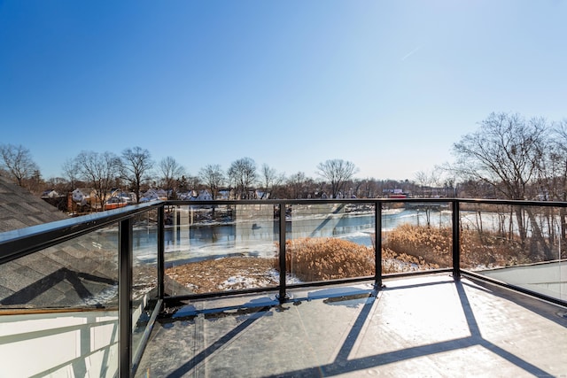 balcony with a water view