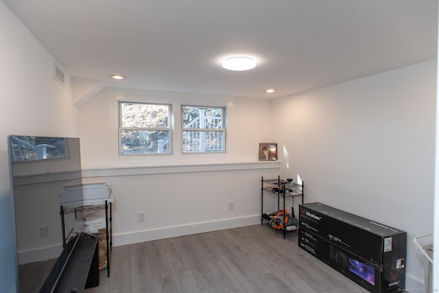 miscellaneous room featuring light hardwood / wood-style floors