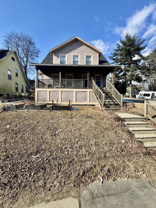 view of front of home with covered porch