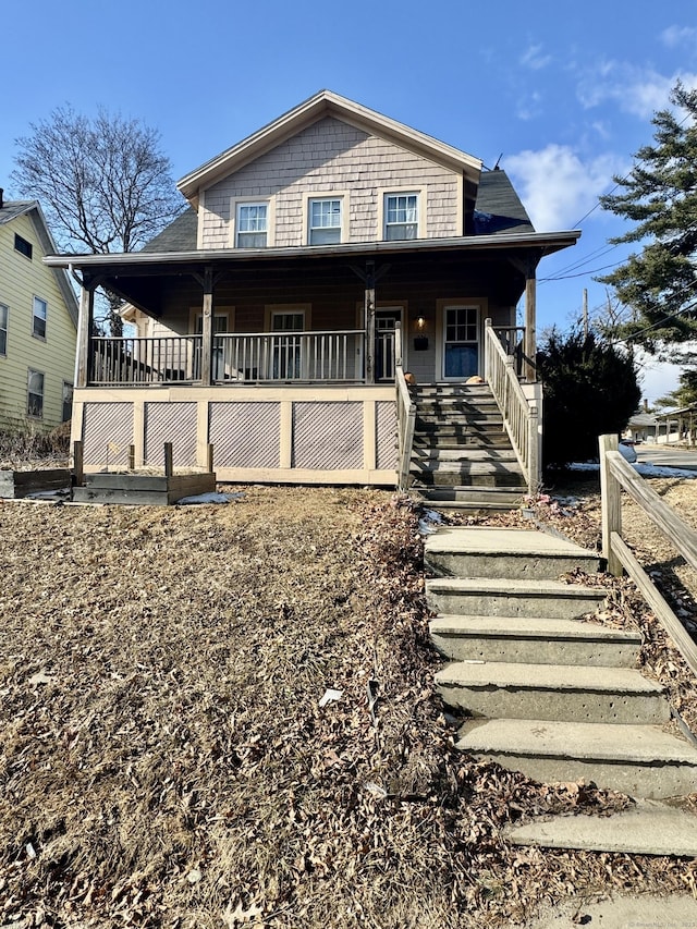 view of front of home with covered porch