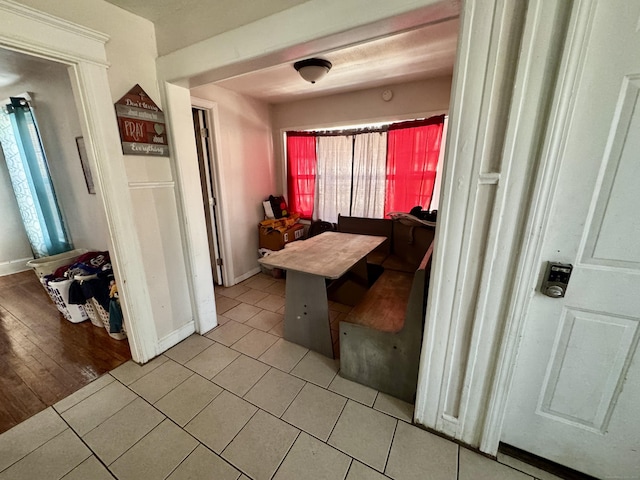 view of tiled dining area