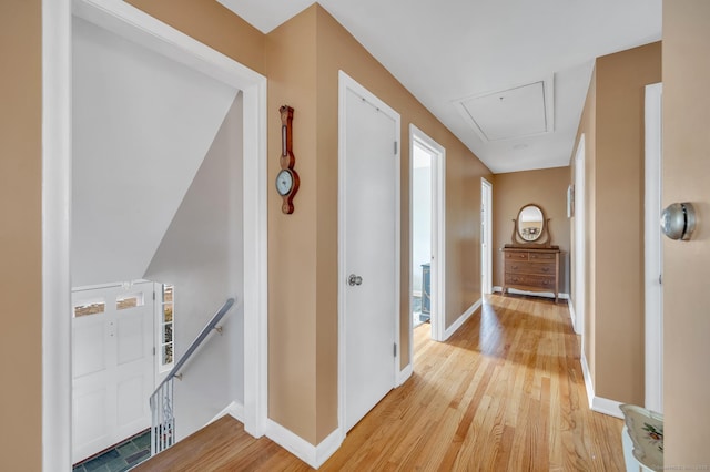 hallway featuring light hardwood / wood-style floors