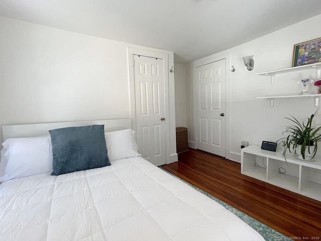 bedroom with wood-type flooring