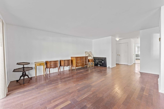 living room with hardwood / wood-style flooring