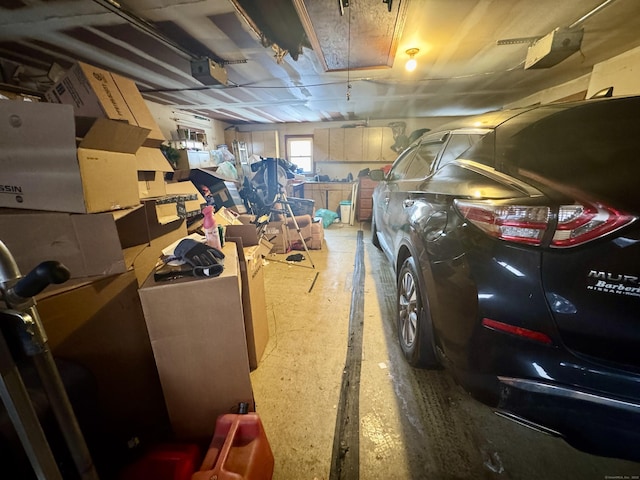 interior space featuring a garage door opener