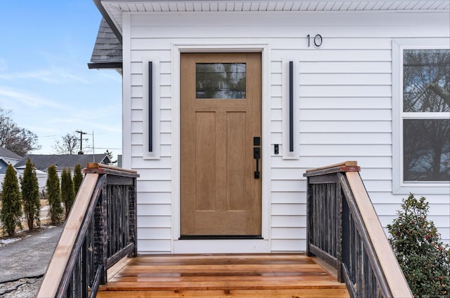 view of doorway to property