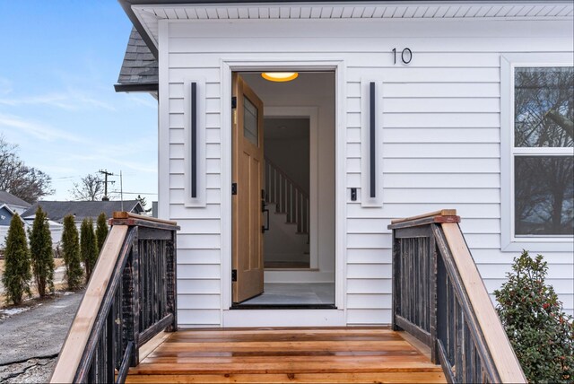 view of doorway to property