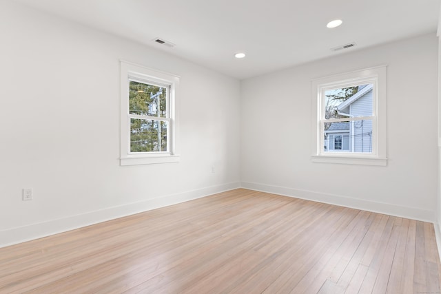 empty room featuring light wood-type flooring