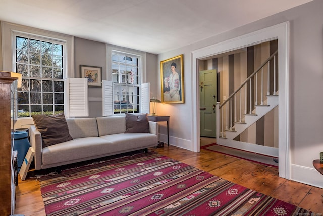 living room featuring wood-type flooring