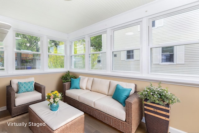 57 Saint James St, West Hartford, CT 06119 - sunroom with baseboards and ornamental molding