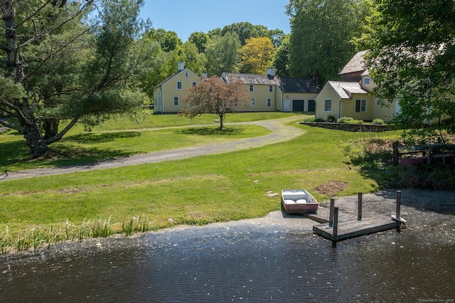 9 Mallory Brook Rd, Washington, CT 06793 - dock area with a yard and a water view