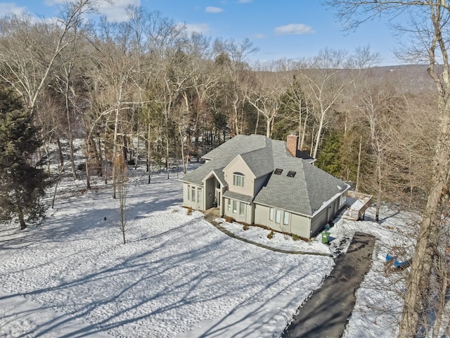 view of snowy aerial view