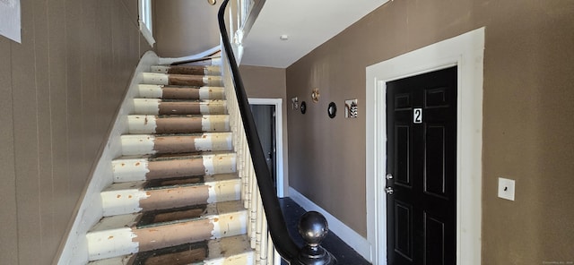 stairs with log walls