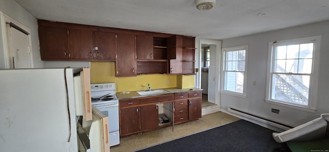 kitchen featuring sink and white appliances