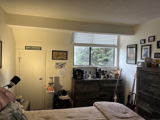 bedroom with a textured ceiling