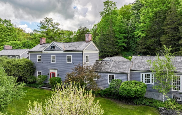 8 Mudgetown Rd, Sharon, CT 06069 - rear view of property with a chimney and a yard