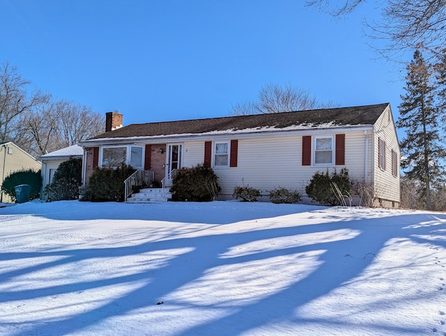 view of single story home