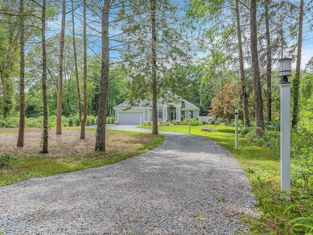 155 W Rd, East Haddam, CT 06420 - view of front of property with driveway, a front yard, and a garage