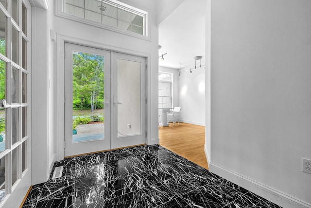 155 W Rd, East Haddam, CT 06420 - foyer entrance with french doors and marble finish flooring