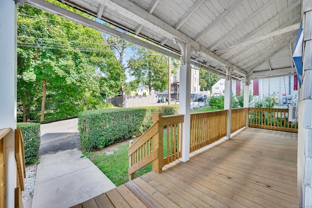 deck featuring covered porch