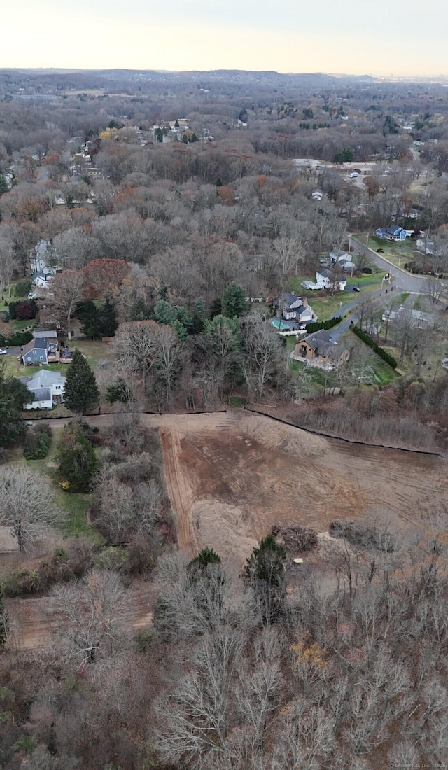 view of aerial view at dusk