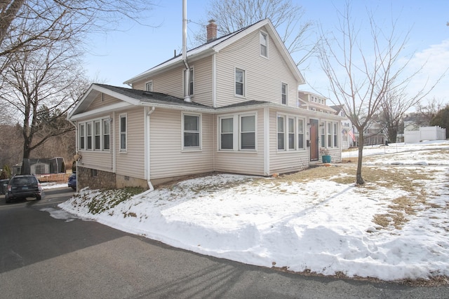 view of snowy exterior