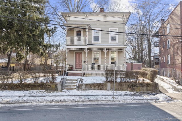 italianate home with covered porch