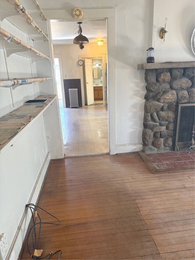 interior space with hardwood / wood-style floors