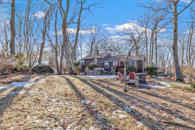 view of front of house featuring a deck