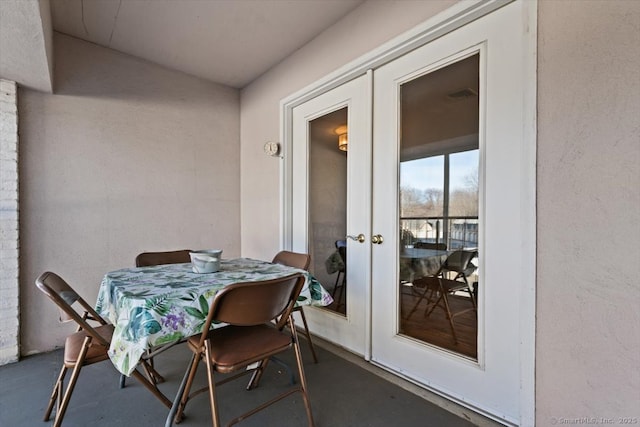 interior space with french doors