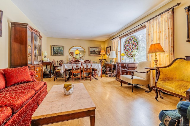 living room featuring light hardwood / wood-style flooring