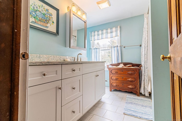 bathroom featuring vanity and tile patterned floors