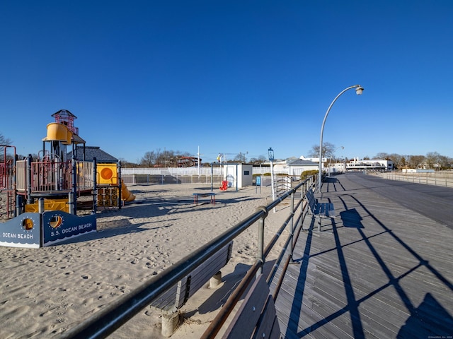 exterior space featuring street lighting