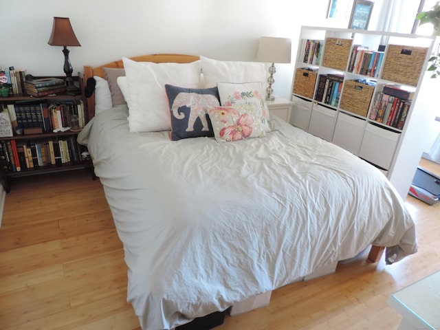 bedroom featuring light wood-type flooring