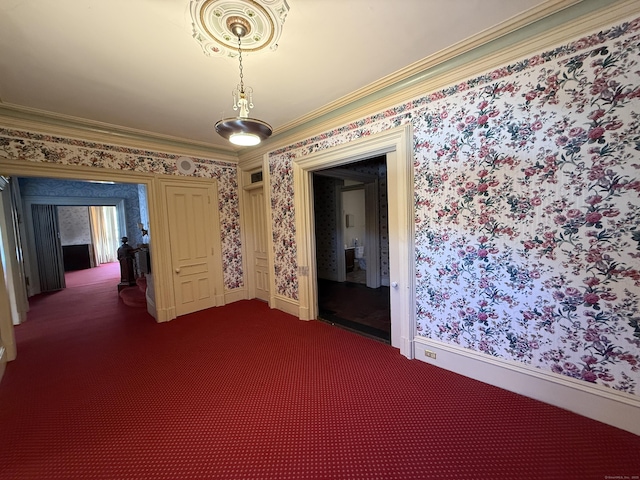 55 Walnut St, Winchester, CT 06098 - carpeted spare room featuring ornamental molding